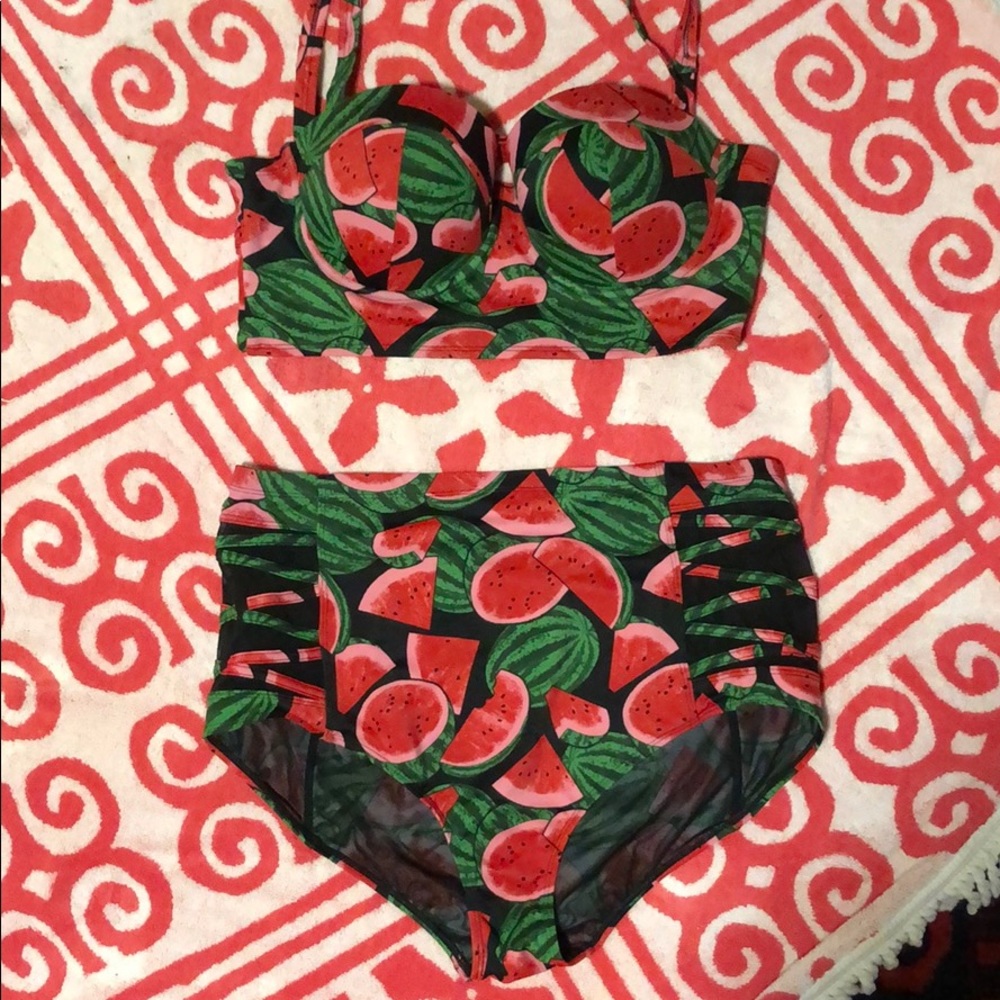Torrid Juicy Watermelon high-waist bikini set